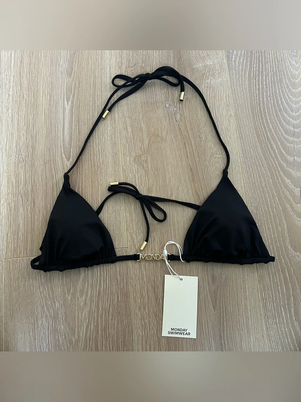 NWT New Monday Swimwear Monday Top in Black Size Small